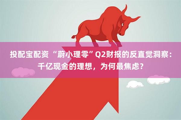 投配宝配资 “蔚小理零”Q2财报的反直觉洞察：千亿现金的理想，为何最焦虑？