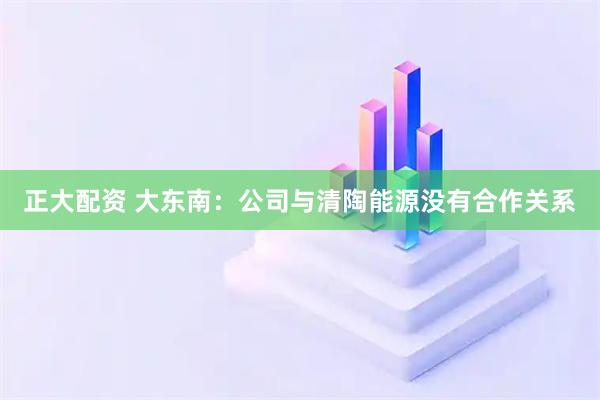 正大配资 大东南：公司与清陶能源没有合作关系